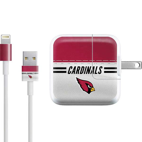 NFL Arizona Cardinals White Striped iPad Charger (10W USB) Skin