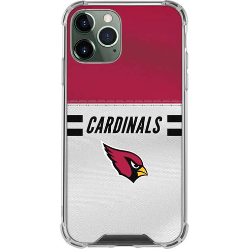 NFL Arizona Cardinals White Striped iPhone 12 Pro Max Clear Case
