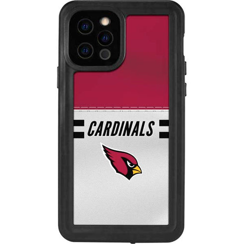 NFL Arizona Cardinals White Striped iPhone 12 Pro Waterproof Case
