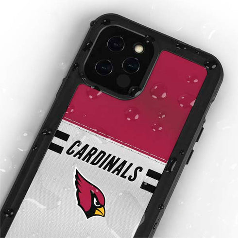NFL Arizona Cardinals White Striped iPhone 12 Pro Waterproof Case
