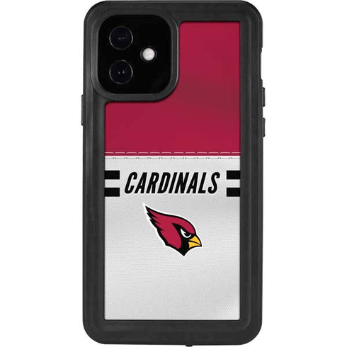 NFL Arizona Cardinals White Striped iPhone 12 Waterproof Case