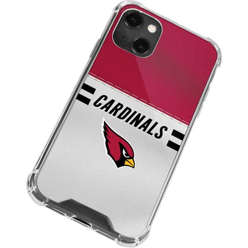 NFL Arizona Cardinals White Striped iPhone 13 Mini Clear Case