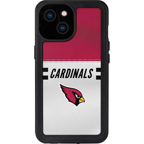 NFL Arizona Cardinals White Striped iPhone 13 Mini Waterproof Case