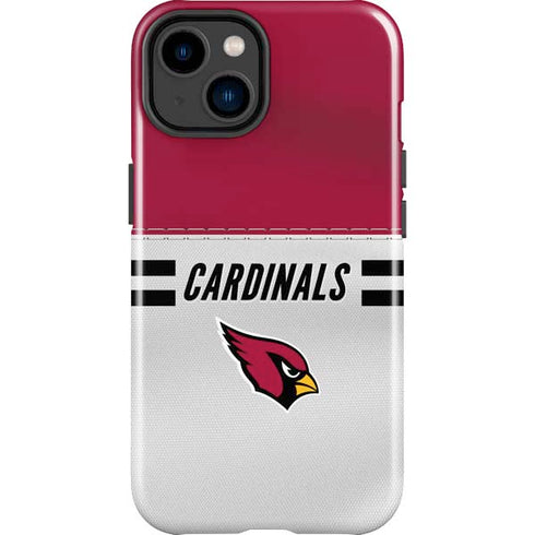 NFL Arizona Cardinals White Striped iPhone 15 Plus Impact Case