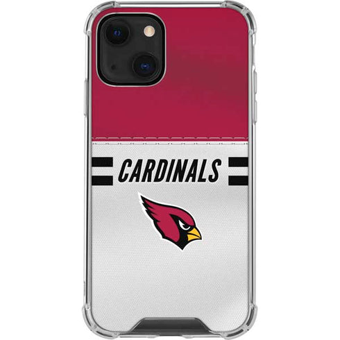 NFL Arizona Cardinals White Striped iPhone 15 Plus Clear Case