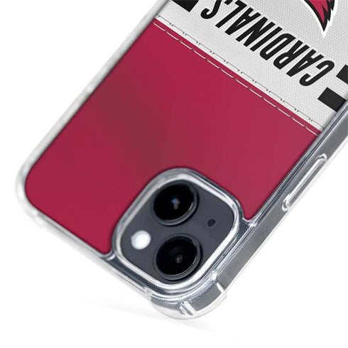 NFL Arizona Cardinals White Striped iPhone 15 Plus MagSafe Case