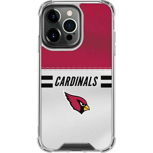 NFL Arizona Cardinals White Striped iPhone 14 Pro Clear Case