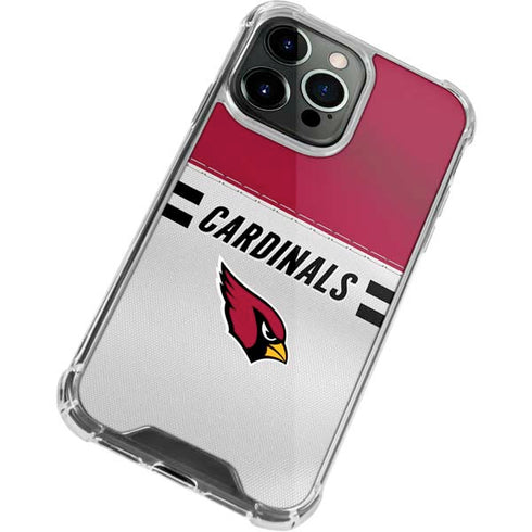 NFL Arizona Cardinals White Striped iPhone 15 Pro Clear Case