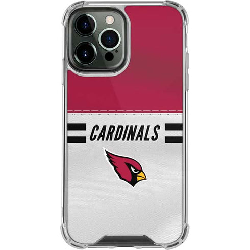 NFL Arizona Cardinals White Striped iPhone 14 Pro Max Clear Case