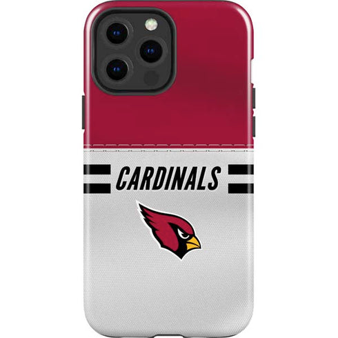 NFL Arizona Cardinals White Striped iPhone 15 Pro Max Impact Case