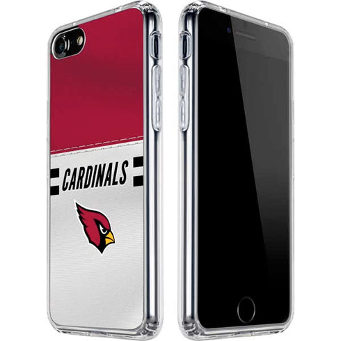 NFL Arizona Cardinals White Striped iPhone SE (2nd & 3rd Gen) Clear Case