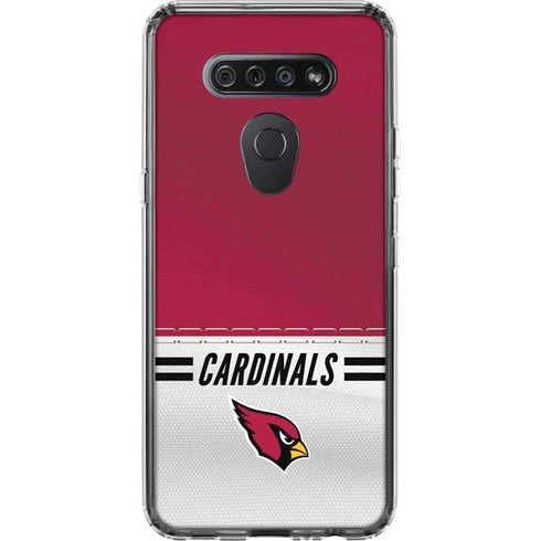 NFL Arizona Cardinals White Striped LG K51/Q51 Clear Case