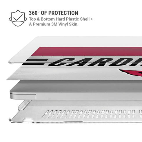 NFL Arizona Cardinals White Striped MacBook Air 15in (2023-2025) Case plus Skin