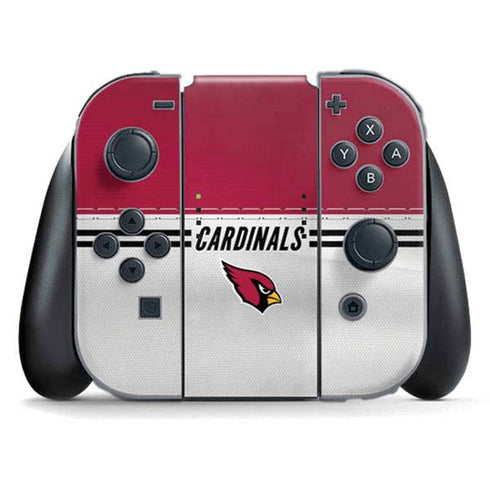 NFL Arizona Cardinals White Striped Nintendo Switch (2017-2021) Joy-Con Controller Skin