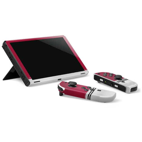 NFL Arizona Cardinals White Striped Nintendo Switch OLED (2021) Skin