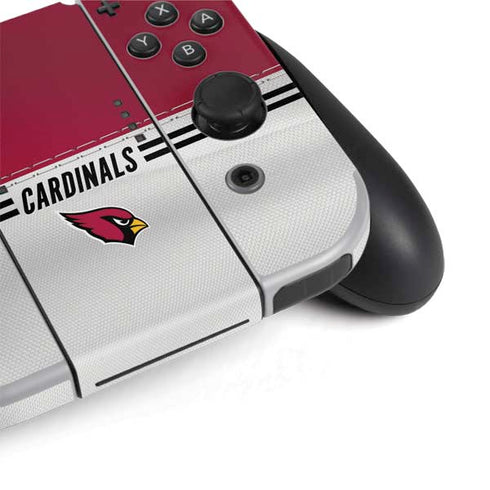 NFL Arizona Cardinals White Striped Nintendo Switch OLED (2021) Skin