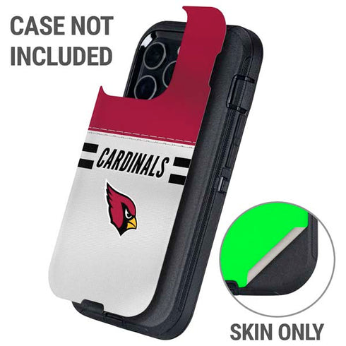 NFL Arizona Cardinals White Striped Otterbox Defender iPhone Skin