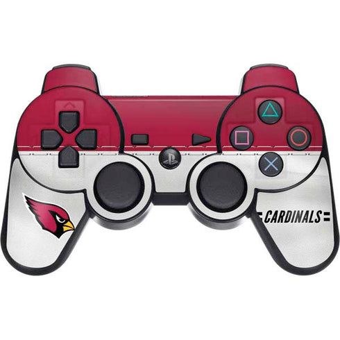 NFL Arizona Cardinals White Striped PS3 Dual Shock wireless controller Skin