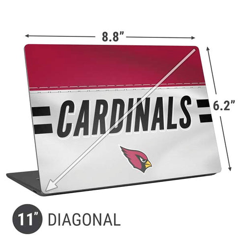 NFL Arizona Cardinals White Striped Universal Laptop 11in (8.8 x 6.2in) Skin