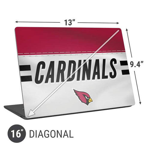 NFL Arizona Cardinals White Striped Universal Laptop 16in (13 x 9.4in) Skin