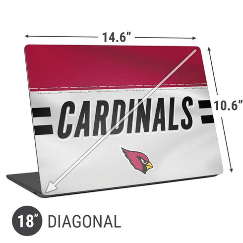 NFL Arizona Cardinals White Striped Universal Laptop 18in (14.6 x 10.6in) Skin