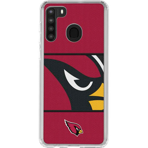 NFL Arizona Cardinals Zone Block Galaxy A21 Clear Case