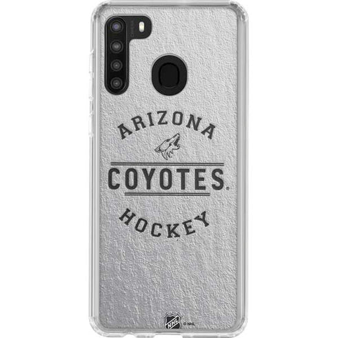 NHL Arizona Coyotes Black Text Galaxy A21 Clear Case