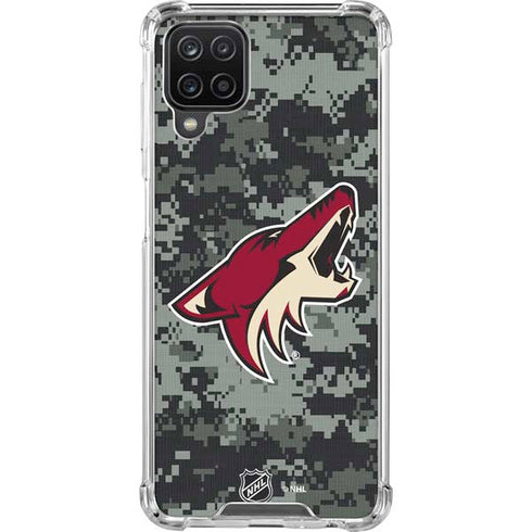 NHL Arizona Coyotes Camo Galaxy A12 Clear Case