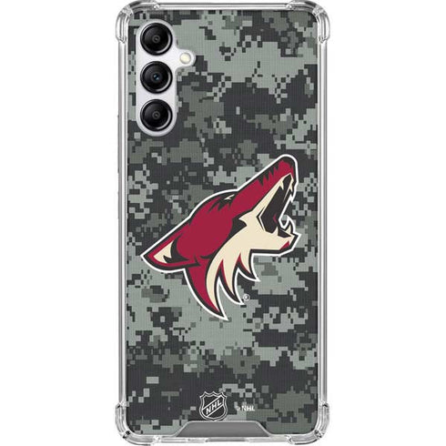 NHL Arizona Coyotes Camo Galaxy A14 5G Clear Case