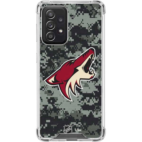 NHL Arizona Coyotes Camo Galaxy A52 5G Clear Case