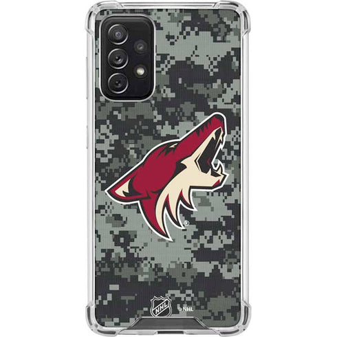 NHL Arizona Coyotes Camo Galaxy A72 5G Clear Case