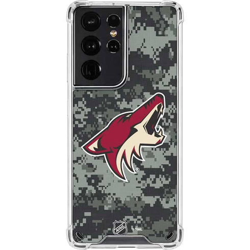 NHL Arizona Coyotes Camo Galaxy S21 Ultra 5G Clear Case