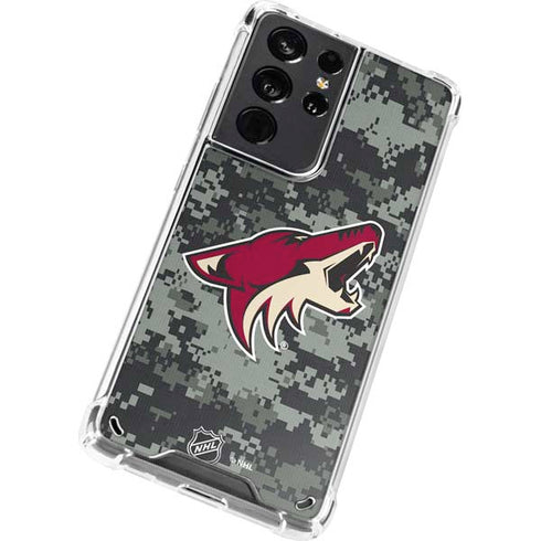 NHL Arizona Coyotes Camo Galaxy S21 Ultra 5G Clear Case