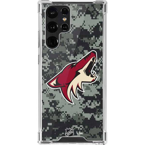 NHL Arizona Coyotes Camo Galaxy S22 Ultra Clear Case