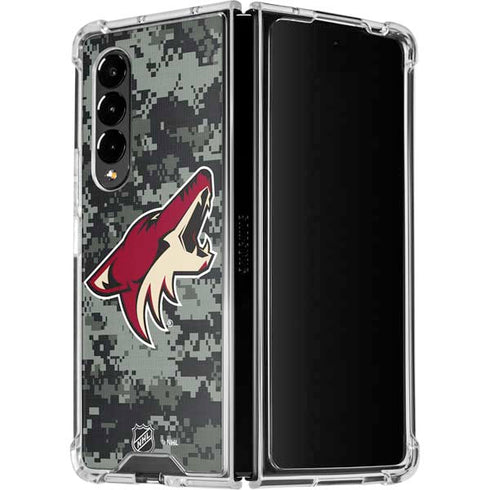 NHL Arizona Coyotes Camo Galaxy Z Fold4 5G Clear Case