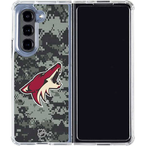 NHL Arizona Coyotes Camo Galaxy Z Fold5 5G Clear Case