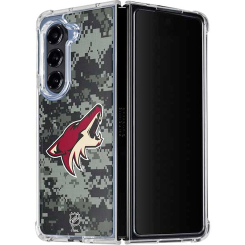 NHL Arizona Coyotes Camo Galaxy Z Fold5 5G Clear Case