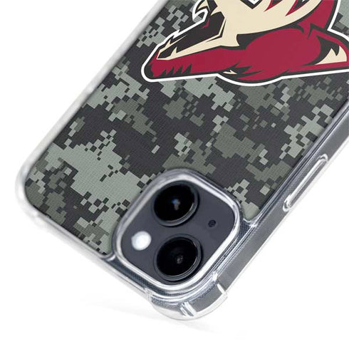 NHL Arizona Coyotes Camo iPhone 15 Plus MagSafe Case