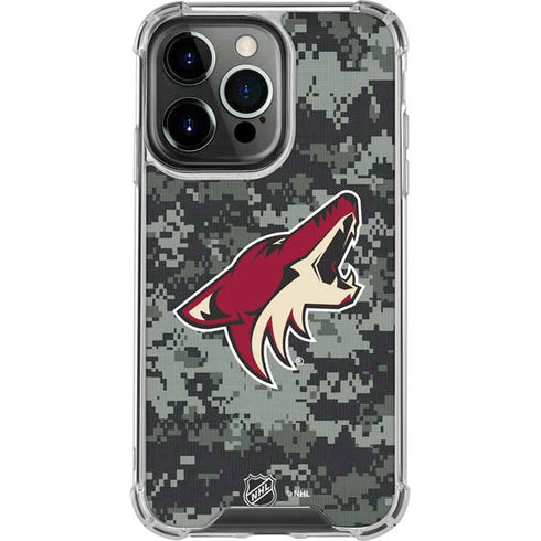 NHL Arizona Coyotes Camo iPhone 15 Pro Clear Case