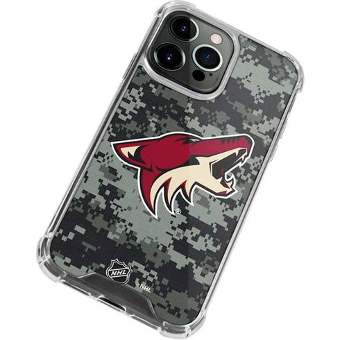 NHL Arizona Coyotes Camo iPhone 14 Pro Clear Case