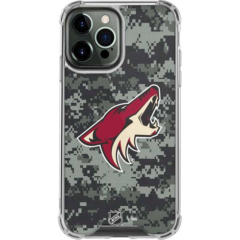 NHL Arizona Coyotes Camo iPhone 14 Pro Max Clear Case