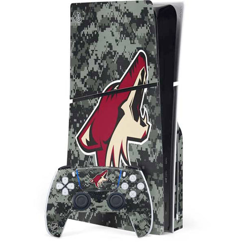 NHL Arizona Coyotes Camo PS5 Slim Disk Bundle Skin