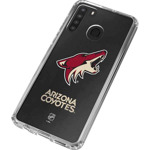 NHL Arizona Coyotes Distressed Galaxy A21 Clear Case