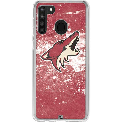 NHL Arizona Coyotes Frozen Galaxy A21 Clear Case