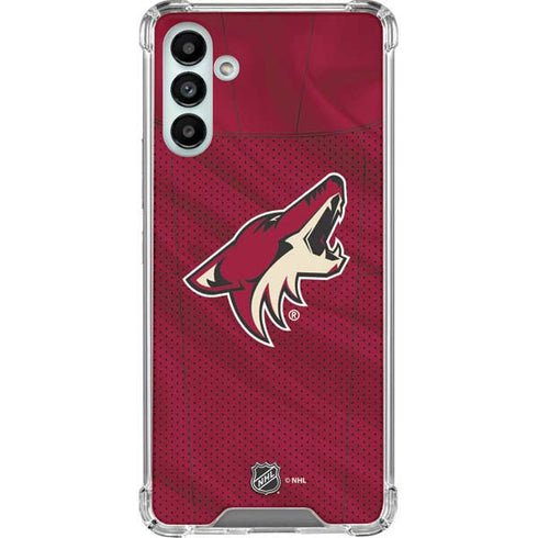 NHL Arizona Coyotes Home Jersey Galaxy A13 5G Clear Case