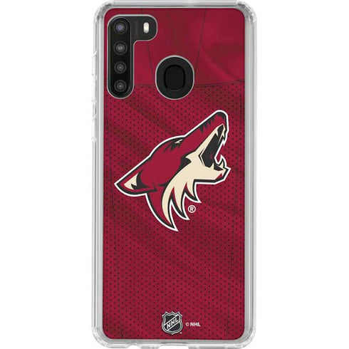 NHL Arizona Coyotes Home Jersey Galaxy A21 Clear Case