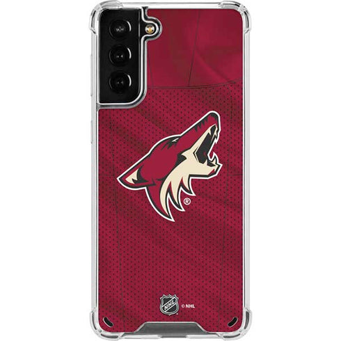 NHL Arizona Coyotes Home Jersey Galaxy S21 Plus 5G Clear Case