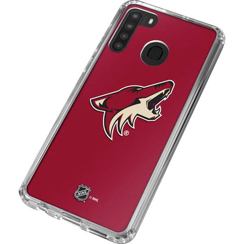 NHL Arizona Coyotes Solid Background Galaxy A21 Clear Case
