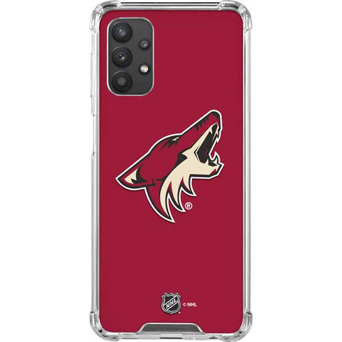 NHL Arizona Coyotes Solid Background Galaxy A32 5G Clear Case