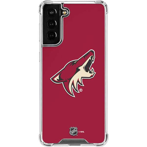 NHL Arizona Coyotes Solid Background Galaxy S21 FE Clear Case